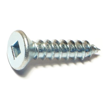 Midwest Fastener Sheet Metal Screw, #12 x 1 in, Zinc Plated Steel Flat Head Square Drive, 100 PK 08628